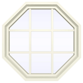 Series Fixed Octagon Vinyl Window with Grids