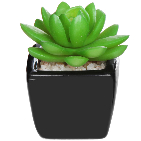 artificial plants black pot Set Of 3 Modern Home Decor Mini Succulent Artificial Plants With Squar –  Building Market