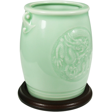 Wrapables Gifts And Decor Chinese Dragon And Phoenix Celadon Ceramic Vase